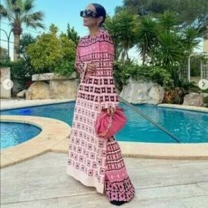 ZARA MIDI CUT-OUT PRINTED DRESS w/ Side Vents NEW